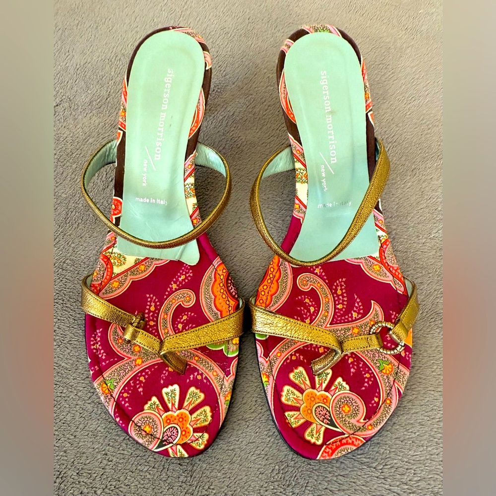 Sigerson Morrison bronze leather strappy sandals, gorgeous, size 9 1/2